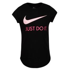 Camiseta de bebé niña Nike Swoosh JDI NEGRO