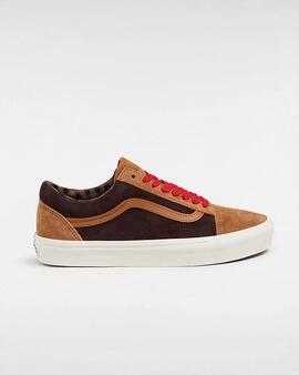 Zapatilla Vans Old Skool Pig Suede Plaid  Marrón