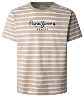 Camiseta  Pepe Jeans Striped Eggo Rayas Arena/Mno